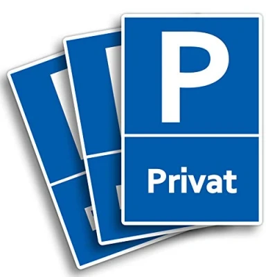 Abbildung von 3 Stück Privat Parkplatz Schild 20 x 30 cm aus stabiler PVC Hartschaumplatte 3mm Privatparkplatz parken verboten mit UV Schutz von STROBO