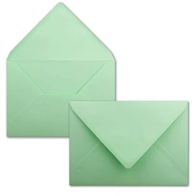 Abbildung von Briefumschläge in Mintgrün 50 Stück DIN C5 Kuverts 22,0 x 15,4 cm Nassklebung ohne Fenster Weihnachten, Grußkarten Serie FarbenFroh