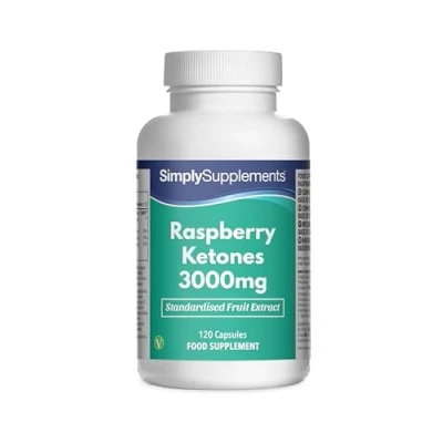Abbildung von Himbeerketone 3000mg 120 Kapseln geeignet für Veganer Versorgung 4 Monate SimplySupplements