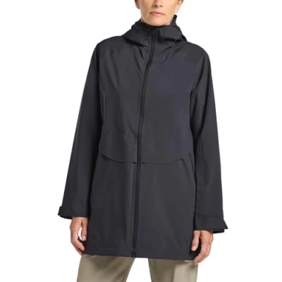 Abbildung von Jack Wolfskin Mainkai LONG Regenjacke / wasserabweisende Jacke, Damen, Größe: Large, Phantom