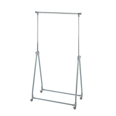 Abbildung von WENKO Kleiderständer klappbar, Kleideraufbewahrung mit verstellbarer Kleiderstange und Rollen, Kunststoff/Metall, 88 x 100 168 11 49 cm, Chrom/Grau