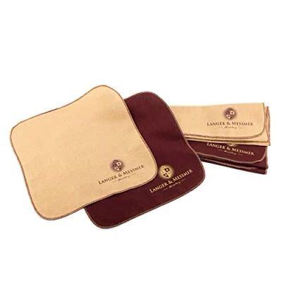Abbildung von Langer &amp; Messmer Poliertücher für Glattleder aus 100% Baumwolle im praktischen Set Das Schuhputztuch die professionelle Schuhpflege (Bordeaux Beige)