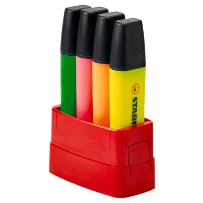 Abbildung von Textmarker STABILO BOSS ORIGINAL BOSSparade 4er Tischset grün, pink, orange, gelb
