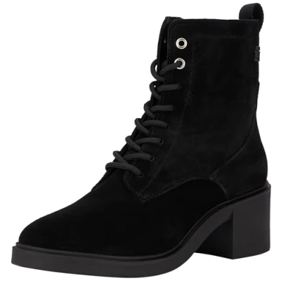 Abbildung von Tommy Hilfiger MID HEEL Laceup Logotape Plateaustiefelette, Damen, Größe: 41, Black Schuhe