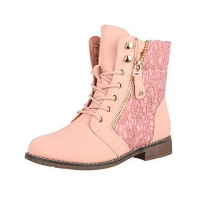 Abbildung von Elara Herbst Schnürstiefelette, Damen, Größe: 42, Rosa Schuhe