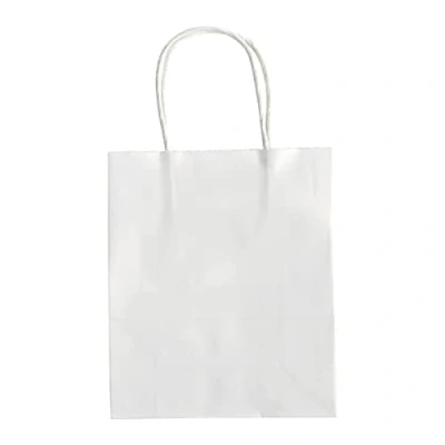 Abbildung von folia 22400 Papiertüten aus Kraftpapier, Geschenktüten, 20 Stück, 24 x 12 31 cm, weiß zum Basteln, Verzieren und Verschenken