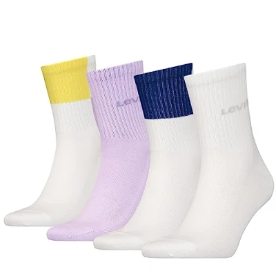 Abbildung von Levi&#039;s Giftbox Short CUT Color Block 4 PACK Socken, Herren, Größe: 43 46, White