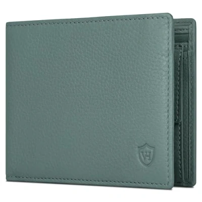 Abbildung von VON HEESEN Leder Geldbörse RFID Schutz I Echtleder Geldbeutel für Damen &amp; Herren Portemonnaie Brieftasche Wallet Portmonee (Türkis)
