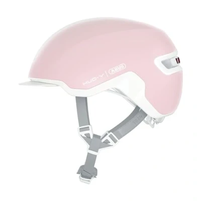 Abbildung von ABUS Urban Helm HUD Y mit magnetischem, aufladbarem LED Rücklicht &amp; Magnetverschluss Cooler Fahrradhelm für den Alltag Damen und Herren Pure Rose, Größe S