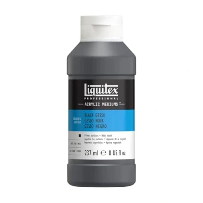 Abbildung von Liquitex Gesso Grundierung für Acrylfarben, Ölfarben, Alkydfarben, lichtecht, gebrauchsfertig, lichtecht in Archivqualität 237ml Topf, Schwarz