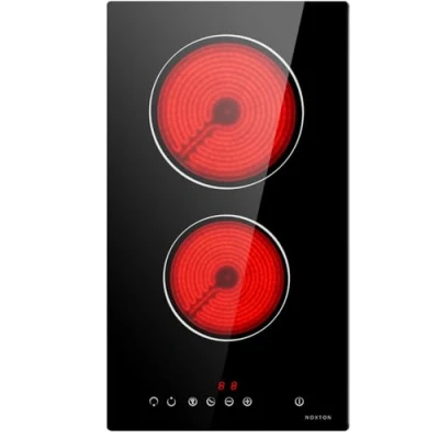 Abbildung von NOXTON Glaskeramikkochfeld 2 Platten Einbau, 3000W Autarkes Kochfeld mit Touch Control, Timer, Kindersicherung, 9 Heizstufen, Kochplatte 220V, Keine Stecker