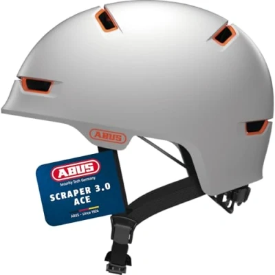Abbildung von ABUS Stadthelm Scraper 3.0 ACE Robuster Fahrradhelm für den Stadtverkehr Damen und Herren Weiß Matt, Größe L