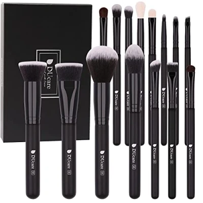 Abbildung von DUcare Make Up Pinsel 15 Stück Professionelle Makeup Pinselsets Premium Synthetische Schminkpinsel Kosmetikpinsel Kabuki Brushes Foundation Blending Schwarz