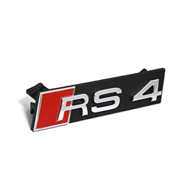 Abbildung von Audi 8E0853736E2ZZ Schriftzug RS4 8E Original Emblem Kühlergrill Clip Zeichen, Schwarz/,Rot