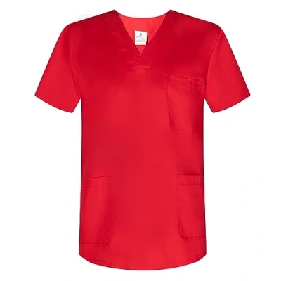 Abbildung von MISEMIYA Medizinische Uniformen Unisex Top Krankenschwester Krankenhaus Berufskleidung XX Large, Rot