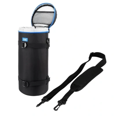 Abbildung von JJC Deluxe Objektivtasche für Sony FE 200 600mm F5.6 6.3G OSS, Z F6.3 VR S, 180 6.3 Objektiv Tasche mit Schultergurt und andere Objektivdurchmesser Höhe unter 14 x 37cm