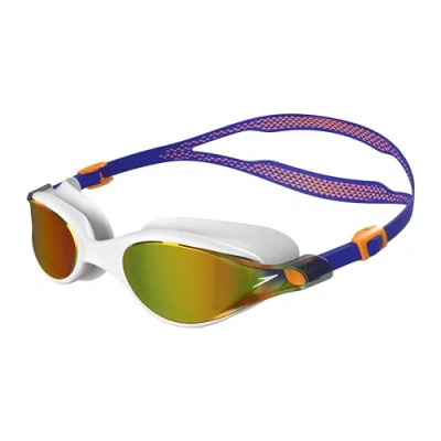 Abbildung von Speedo Unisex V Class Vue Swimming Goggles Swim Eyewear, White/True Cobalt/Maderin Peel/Smoke, One Size