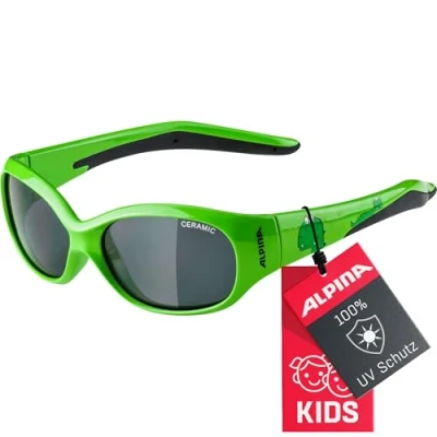 Abbildung von Alpina Flexxy Sportbrille greendino für Kinder, Größe: One Size, Green dino
