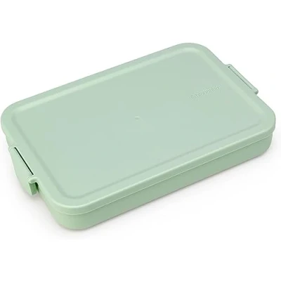 Abbildung von Brabantia Make &amp; Take Brotdose Flach Platz für Sandwiches Deckel mit Klickverschluss Gefriergeeignet Spülmaschinen Mikrowellenfest Jade Green 25,5 x 16,6 3,7 cm