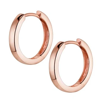 Abbildung von Materia Damen Creolen Rosegold 17mm Klappcreolen Silber 925 vergoldet SO 358