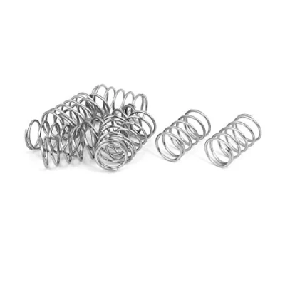 Abbildung von sourcing map 10Stk 1mmx12mmx20mm 304 Edelstahl Druckfedern Druckfeder Spiralfeder Stahlfeder Silberton