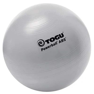 Abbildung von Togu Gymnastikball 65 cm Powerball ABS (Berstsicher), silber, Sitzball, für Balance, Yoga, als Fitness Kleingeräte und Balance Stuhl im Gym Home Büro