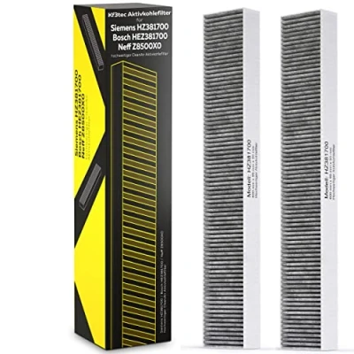 Abbildung von KF3TEC® Aktivkohlefilter 2ER PACK für Siemens HZ381700 / Bosch HEZ381700 Neff Z8500X0 hochwertiger CleanAir mit Teilenummer 17000822 Ersatzfilter Umluftmodul