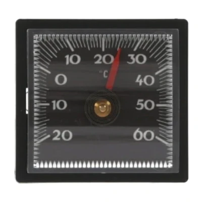 Abbildung von Lantelme Autothermometer selbstklebend und kabellos Analoges Bimetall Temperaturmesser für Innenraum Geeignet Auto, LKW, Wohnwagen KFZ Eckiges Thermometer in Schwarz