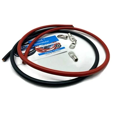Abbildung von eXODA Batteriekabel 25mm2 4x M8 Kabelschuh jeweils 1m Kabel rot und schwarz