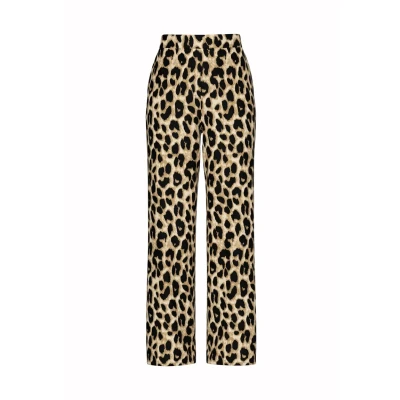Abbildung von Pieces Leopard Stoffhose, Damen, Größe: XS, Black