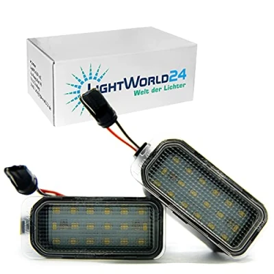 Abbildung von LIGHTWORLD24 LED Kennzeichenbeleuchtung Nummernschild Leuchten für F ord Fiesta Focus C Max Mondeo Galaxy S Kuga J Aguar XJ XF 18 SMD Xenon Licht 2er Set