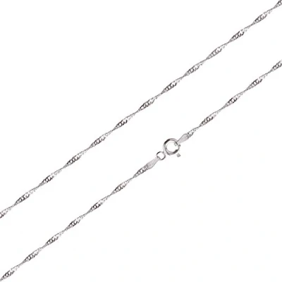 Abbildung von Singapurkette 925 Silber Rhodium Halskette aus Sterlingsilber rhodiniert gedreht 45cm