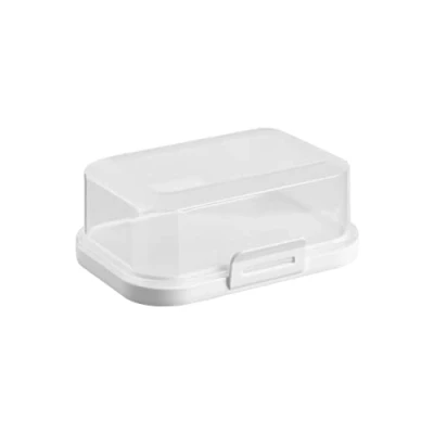Abbildung von 1x Hochwertige Stapelbare Butterdose mit Verschluss, Plastik box dose, Perfekte Ordnung im Kühlschrank BPA Frei Mehrzweck creme weiß