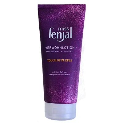 Abbildung von miss fenjal Body Lotion 200 ml, Körpercreme mit dem Duft von Orangenblüte, Jasmin, für normale Haut Touch of Purple