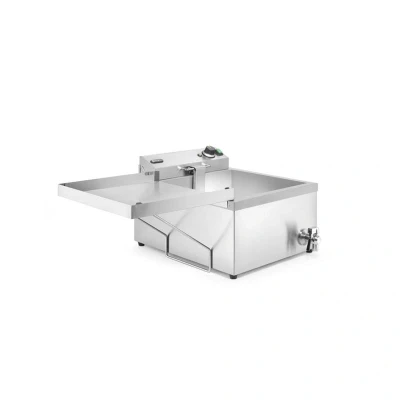 Abbildung von HENDI Donut Fritteuse 12 Liter Öl mit Ablasshahn 2x Bratroste 35 x 38 cm Kaltzone 50 C bis 190 C, Gastro Edelstahl Backwaren