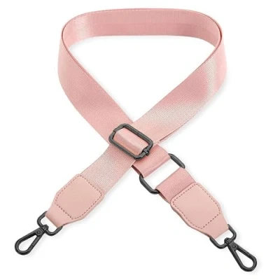 Abbildung von Schultergurt für Handtasche Laptoptasche Rosa [Metallfarbe: Schwarz] Länge verstellbar 89 142 cm Breite 3,8 Ersatz Gurt Band Schulterriemen Strap Umhängegurt
