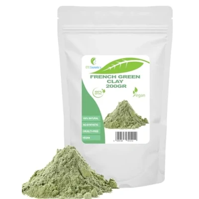 Abbildung von Französische grüne Tonerde (French green clay) 200 g DIY Gesichtsmasken, Körpermasken, Haarmasken, sanfte Peelings und Scrubs, Seifenherstellung, Anti Aging Hautstraffung, natürlich