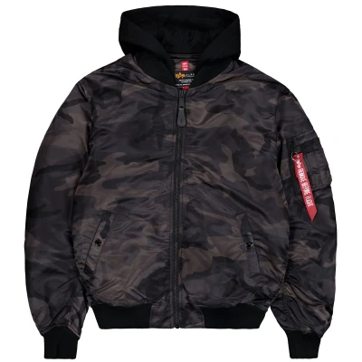Abbildung von Alpha Industries Bomberjacke, Herren, Größe: Medium, Black camo