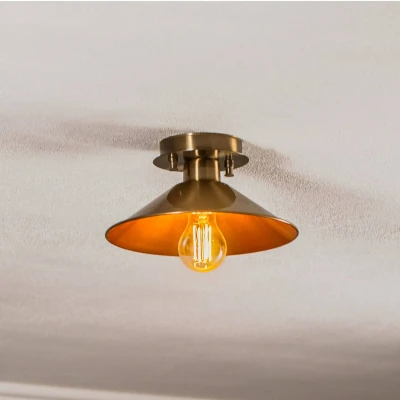 Abbildung von Deckenleuchte 3 flammig Hatilde 80cm Metall Antikgold Menzzo