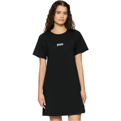 Abbildung von Mister TEE Peace HAND Jerseykleid, Damen, Größe: XL, Black