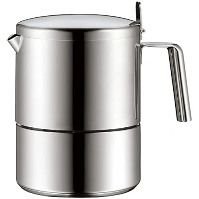 Abbildung von WMF Kult Espressokocher 300ml, Espressomaschine für 6 Tassen, Cromargan Edelstahl mattiert, Induktion, spülmaschinengeeignet