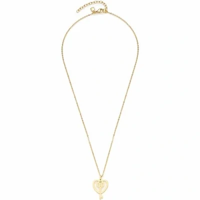 Abbildung von Leonardo Ciao Leda Damen Halskette aus Edelstahl IP Gold mit goldfarbenem Ring Anhänger Glaskristall, Länge 60 65 cm, schönes Schmuck Geschenk 023307