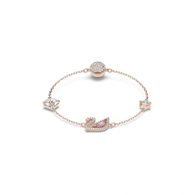 Abbildung von Swarovski Dazzling Swan Armband, Schwan, Rosa, Roségold Legierungsschicht