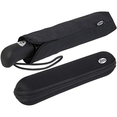 Abbildung von iX brella First Class Regenschirm mit Etui stabil groß sturmfest schwarz