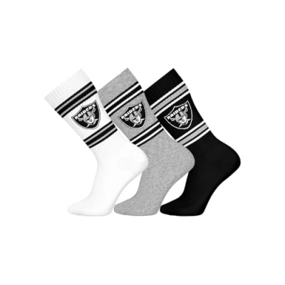 Abbildung von NFL LAS Vegas Raiders 3pk Crew Socks WHT/MGR/BLK 43/46