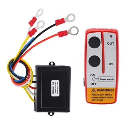 Abbildung von funkfernbedienung 12v kipper,Tbest Drahtloses Winden Fernbedienungs Kit,Universelles Schalter Kit mit Empfänger 12 V 24 für LKW ATV SUV(Rot)