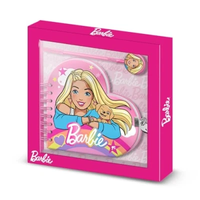 Abbildung von Barbie Rainbow Herz Tagebuch + Stift, Rosa