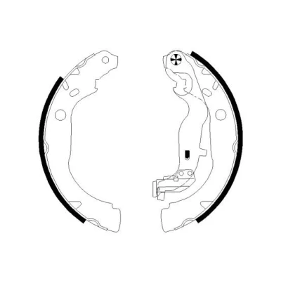 Abbildung von TEXTAR 91082900 Bremsbacken 228,6 42 mit Handbremshebel DACIA: Duster Off Road, II, Van
