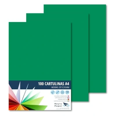 Abbildung von RAYLU PAPER Tonpapier A4, 100 Stück Kartonpapier 180g/m², 210 x 297 mm, professionelle farbige Kartons für Büro, Kopierpapier, Buntes Papier zum Basteln (Kiefergrün)