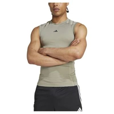 Abbildung von adidas Performance Techfit Sleeveless Top, Herren, Größe: XL, Silver pebble